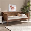 Pemberly Row Brown Finished Wood and Synthetic Rattan Twin Size Daybed