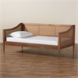 Pemberly Row Brown Finished Wood and Synthetic Rattan Twin Size Daybed