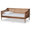 Pemberly Row Brown Finished Wood and Synthetic Rattan Twin Size Daybed
