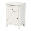 Pemberly Row Contemporary White Finished Wood 1-Drawer End Table