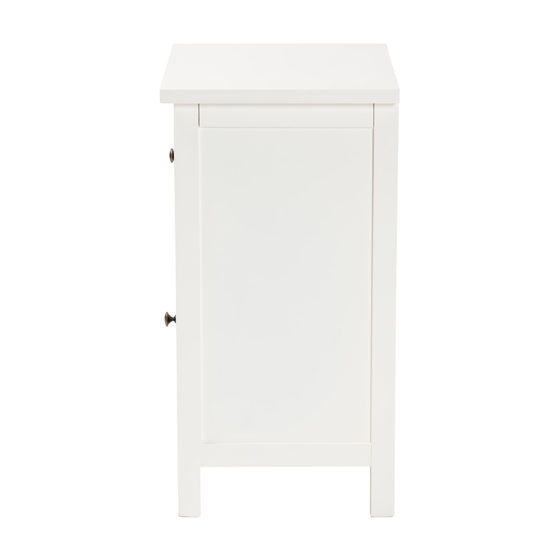 Pemberly Row Contemporary White Finished Wood 1-Drawer End Table