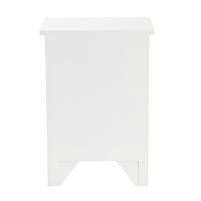 Pemberly Row Contemporary White Finished Wood 1-Drawer End Table