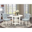 Pemberly Row Modern 3-piece Wood Dining Table Set in Linen White