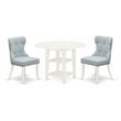 Pemberly Row Modern 3-piece Wood Dining Table Set in Linen White