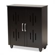 Pemberly Row Espresso Brown Finished Wood 2-Door Shoe Storage Cabinet