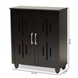 Pemberly Row Espresso Brown Finished Wood 2-Door Shoe Storage Cabinet