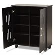 Pemberly Row Espresso Brown Finished Wood 2-Door Shoe Storage Cabinet