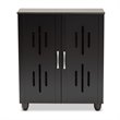 Pemberly Row Espresso Brown Finished Wood 2-Door Shoe Storage Cabinet