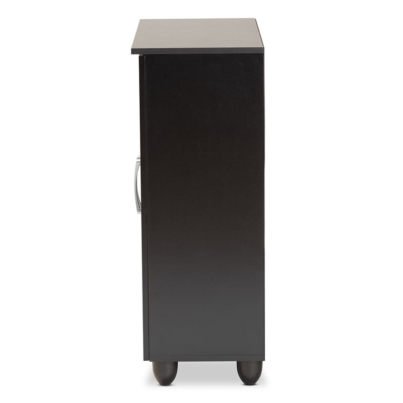 Pemberly Row Espresso Brown Finished Wood 2-Door Shoe Storage Cabinet