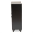 Pemberly Row Espresso Brown Finished Wood 2-Door Shoe Storage Cabinet