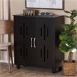 Pemberly Row Espresso Brown Finished Wood 2-Door Shoe Storage Cabinet