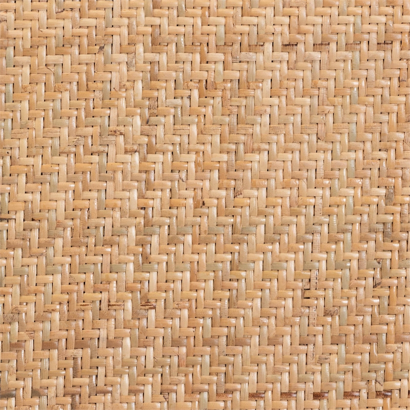 Pemberly Row Brown Woven Rattan and Wood 2-Piece Dining Chair Set