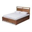 Pemberly Row Brown Finished Wood King Size 4-Drawer Platform Bed