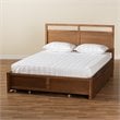 Pemberly Row Brown Finished Wood King Size 4-Drawer Platform Bed