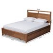 Pemberly Row Brown Finished Wood King Size 4-Drawer Platform Bed