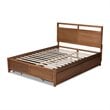 Pemberly Row Brown Finished Wood King Size 4-Drawer Platform Bed
