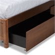 Pemberly Row Brown Finished Wood King Size 4-Drawer Platform Bed