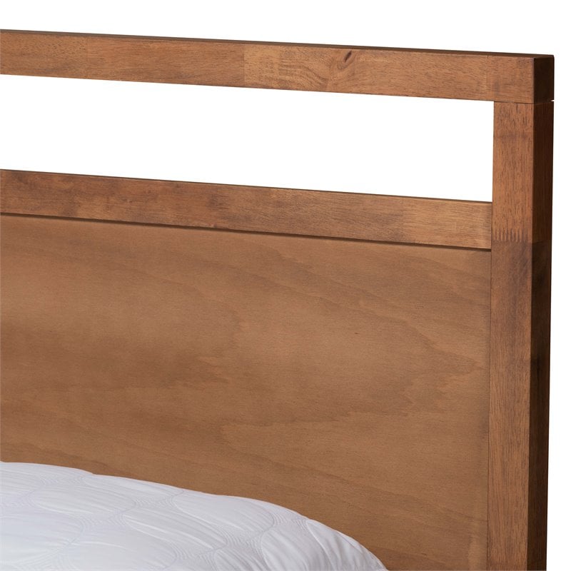 Pemberly Row Brown Finished Wood King Size 4-Drawer Platform Bed