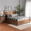 Pemberly Row Brown Finished Wood King Size 4-Drawer Platform Bed