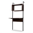 Pemberly Row Modern Brown Finished Wood Display Shelf with Desk
