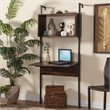 Pemberly Row Modern Brown Finished Wood Display Shelf with Desk