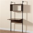 Pemberly Row Modern Brown Finished Wood Display Shelf with Desk