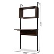 Pemberly Row Modern Brown Finished Wood Display Shelf with Desk