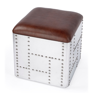 Pemberly Row Modern / Contemporary Midway Aviator Leather Stool