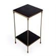 Pemberly Row Modern / Contemporary Iron And Black Granite Side Table