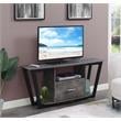 Pemberly Row 60-inch One-Drawer TV Stand with Shelves in Gray Wood Finish