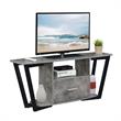 Pemberly Row 60-inch One-Drawer TV Stand with Shelves in Gray Wood Finish