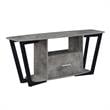 Pemberly Row 60-inch One-Drawer TV Stand with Shelves in Gray Wood Finish