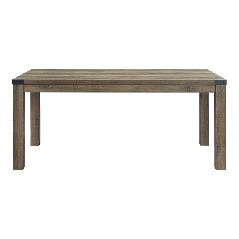 Pemberly Row Modern Wooden Rectangular Dining Table in Rustic Oak