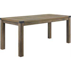 Pemberly Row Modern Wooden Rectangular Dining Table in Rustic Oak