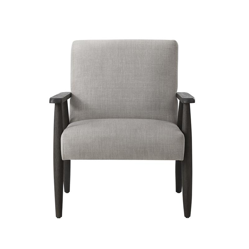 Pemberly Row Armchair Gray/Black Linen Upholstered Square Arms