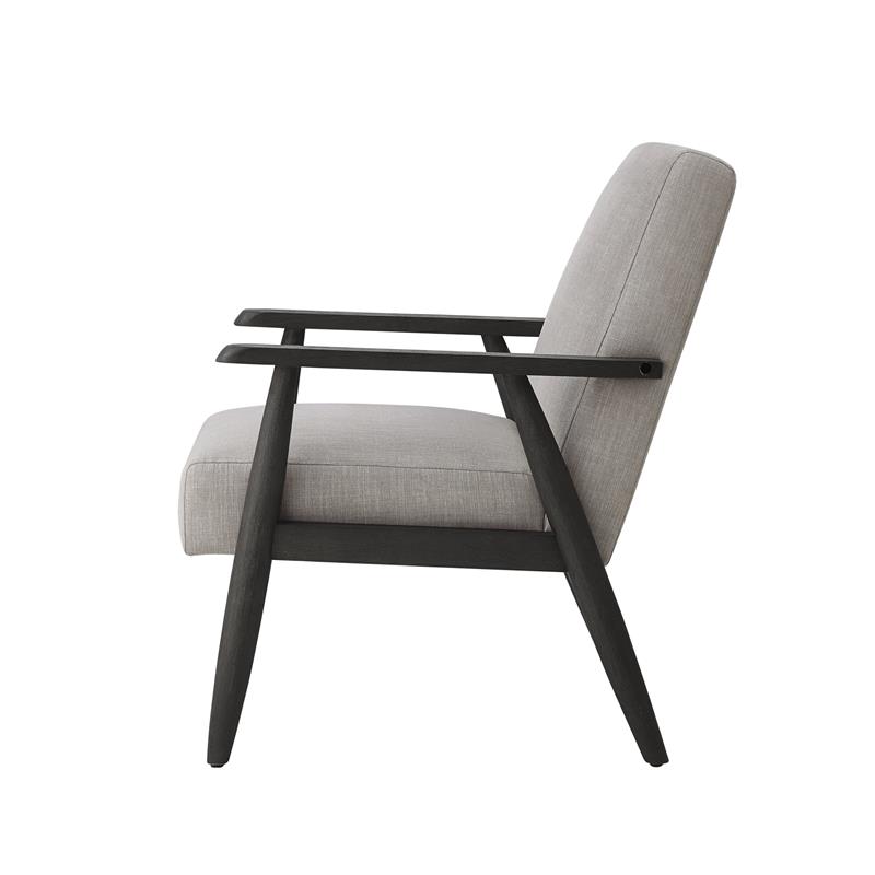 Pemberly Row Armchair Gray/Black Linen Upholstered Square Arms