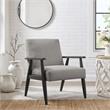 Pemberly Row Armchair Gray/Black Linen Upholstered Square Arms