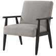 Pemberly Row Armchair Gray/Black Linen Upholstered Square Arms