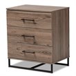 Pemberly Row Rustic Oak Finished Wood 3-Drawer Storage Chest