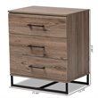 Pemberly Row Rustic Oak Finished Wood 3-Drawer Storage Chest