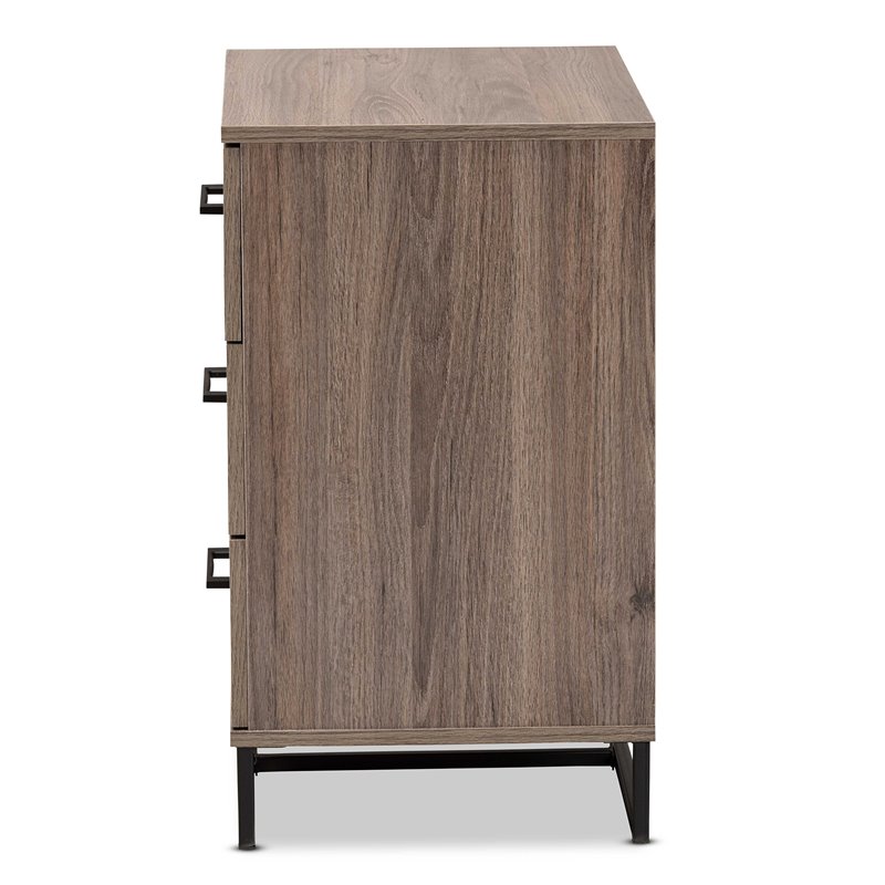 Pemberly Row Rustic Oak Finished Wood 3-Drawer Storage Chest