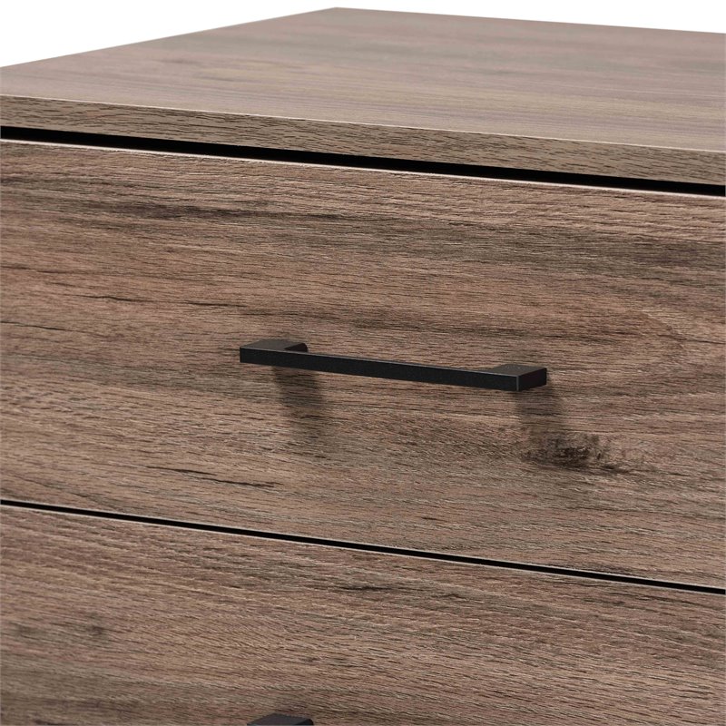 Pemberly Row Rustic Oak Finished Wood 3-Drawer Storage Chest