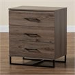 Pemberly Row Rustic Oak Finished Wood 3-Drawer Storage Chest