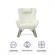 Pemberly Row Cranbrook Rocker Accent Chair with Storage Pockets in White