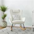 Pemberly Row Cranbrook Rocker Accent Chair with Storage Pockets in White