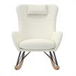 Pemberly Row Cranbrook Rocker Accent Chair with Storage Pockets in White