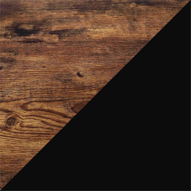 Pemberly Row Coffee Table with Shelf - Nutmeg Wood Finish with Black Metal Frame