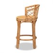 Pemberly Row Modern Bohemian Natural Brown Rattan Counter Stool