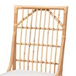 Pemberly Row Rose White Fabric Upholstered and Brown Rattan Dining Chair