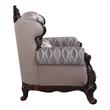 Pemberly Row Modern Sofa with 5 Pillows in Taupe and Antique Oak
